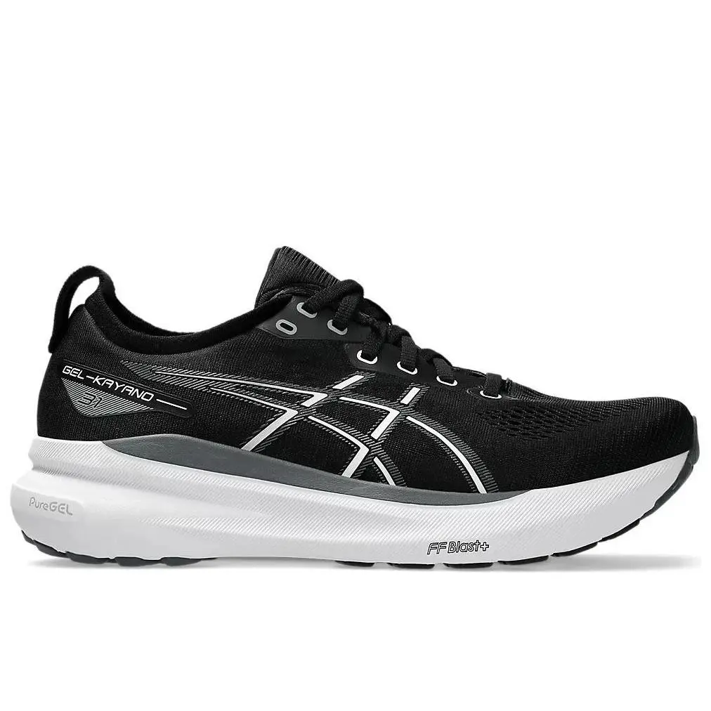 Mens Size 11.5 Wide- Asics Gel Kayano 31 Black White Running Shoes