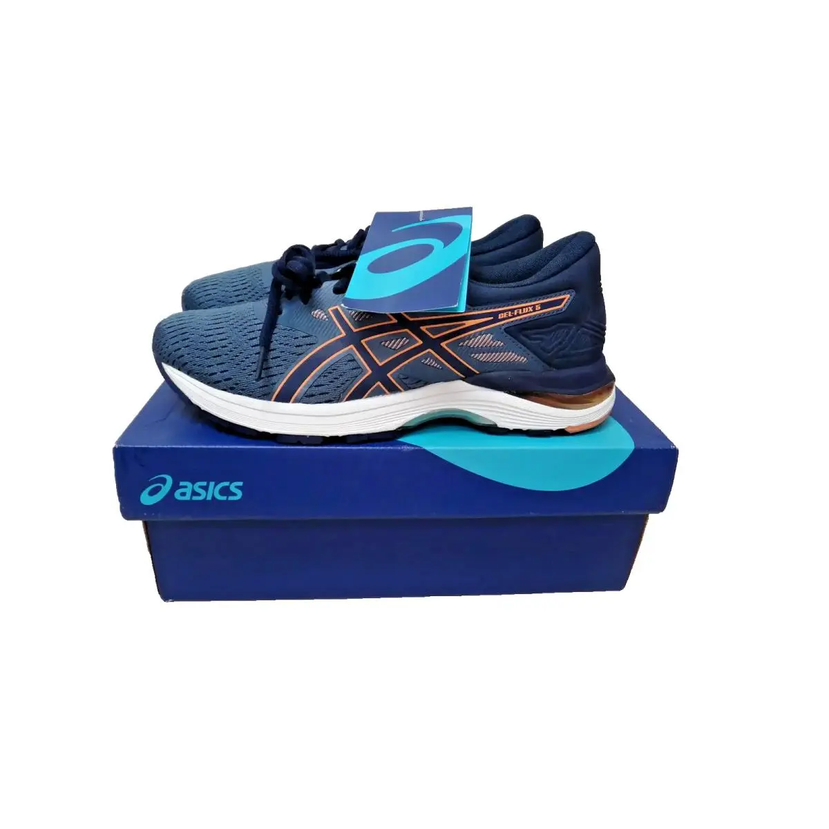 Asics Gel Flux 5 Womens 6 Navy Orange Running Sneakers T861N 5630