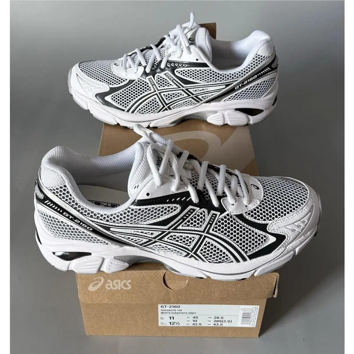 Asics GT-2160 Athletic Sneaker — w/ Box — Men’s 11 — White/graphite Grey