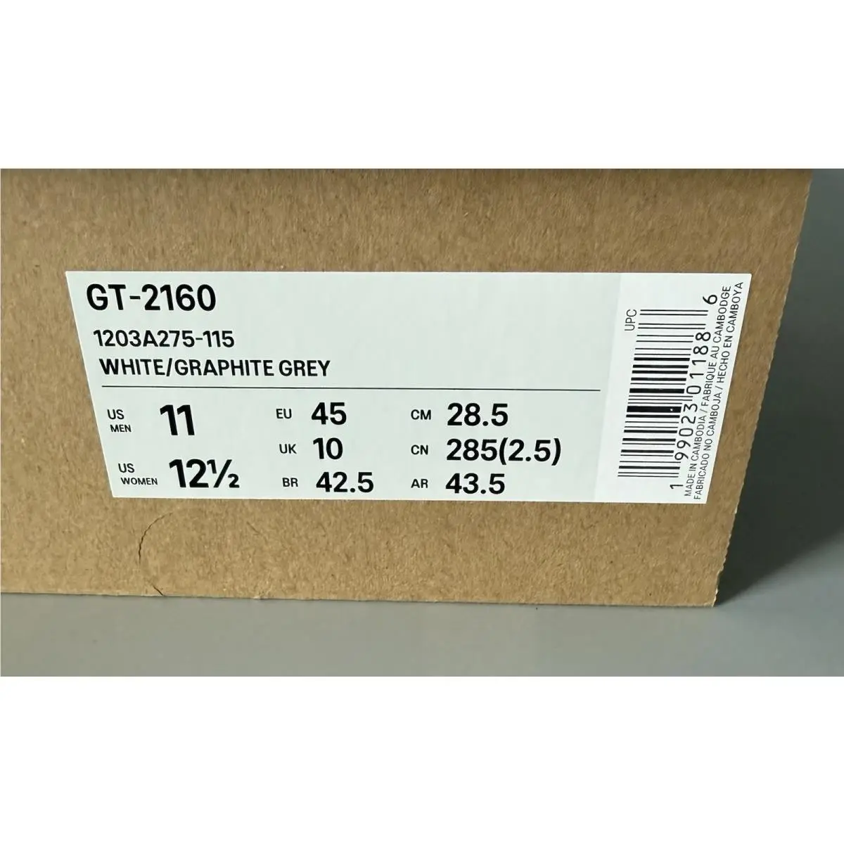 Asics shoes - ASICS GT-2160 - White/Graphite Grey (UPC: 0199023011930) 8
