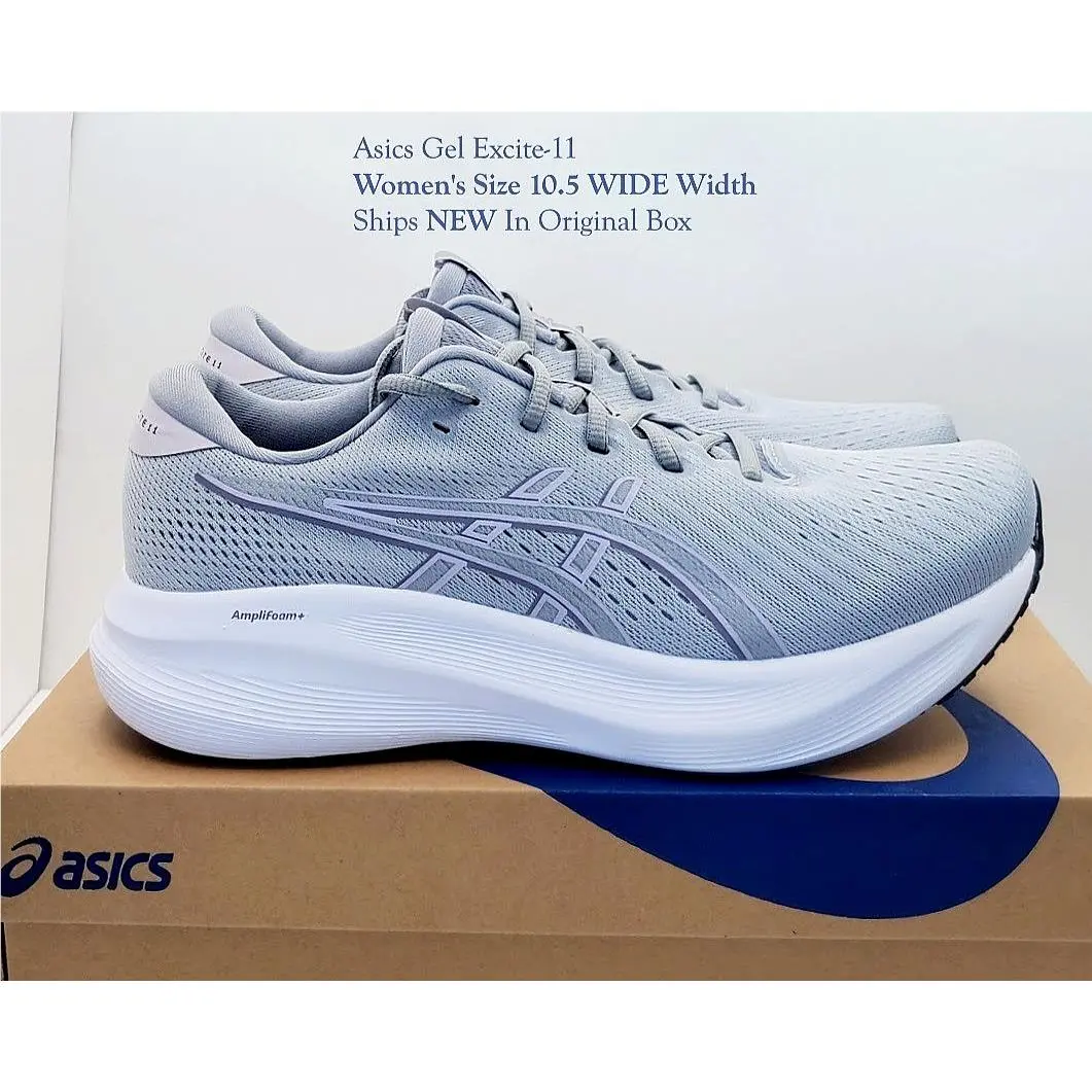 Asics Womens Size 10.5 Wide Width Gel Excite-11 Running Shoes Gray