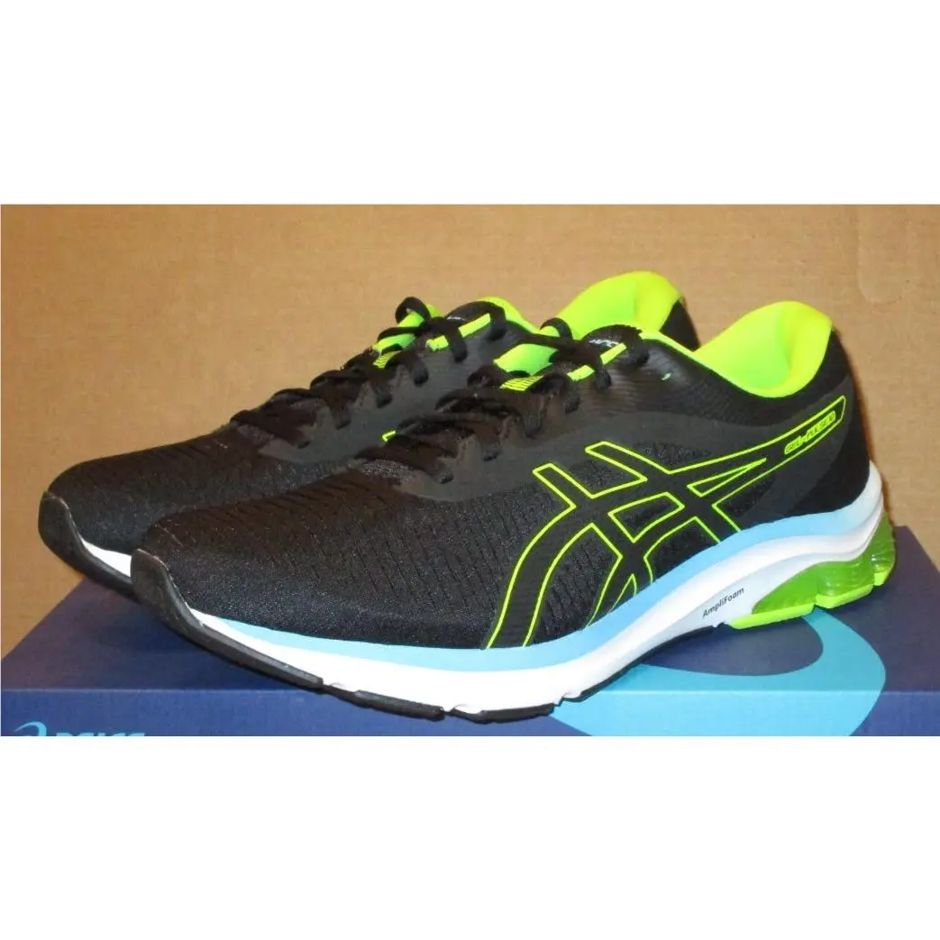 Asics Men`s Gel-pulse 12 Running Shoe Size 12 Black/hazard Green 1011A844-006