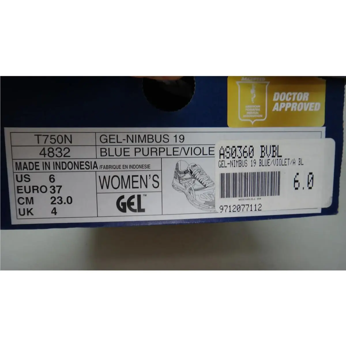 Asics shoes - ASICS GEL Nimbus 19 - GEL Nimbus - T750N9020 - Blue 1
