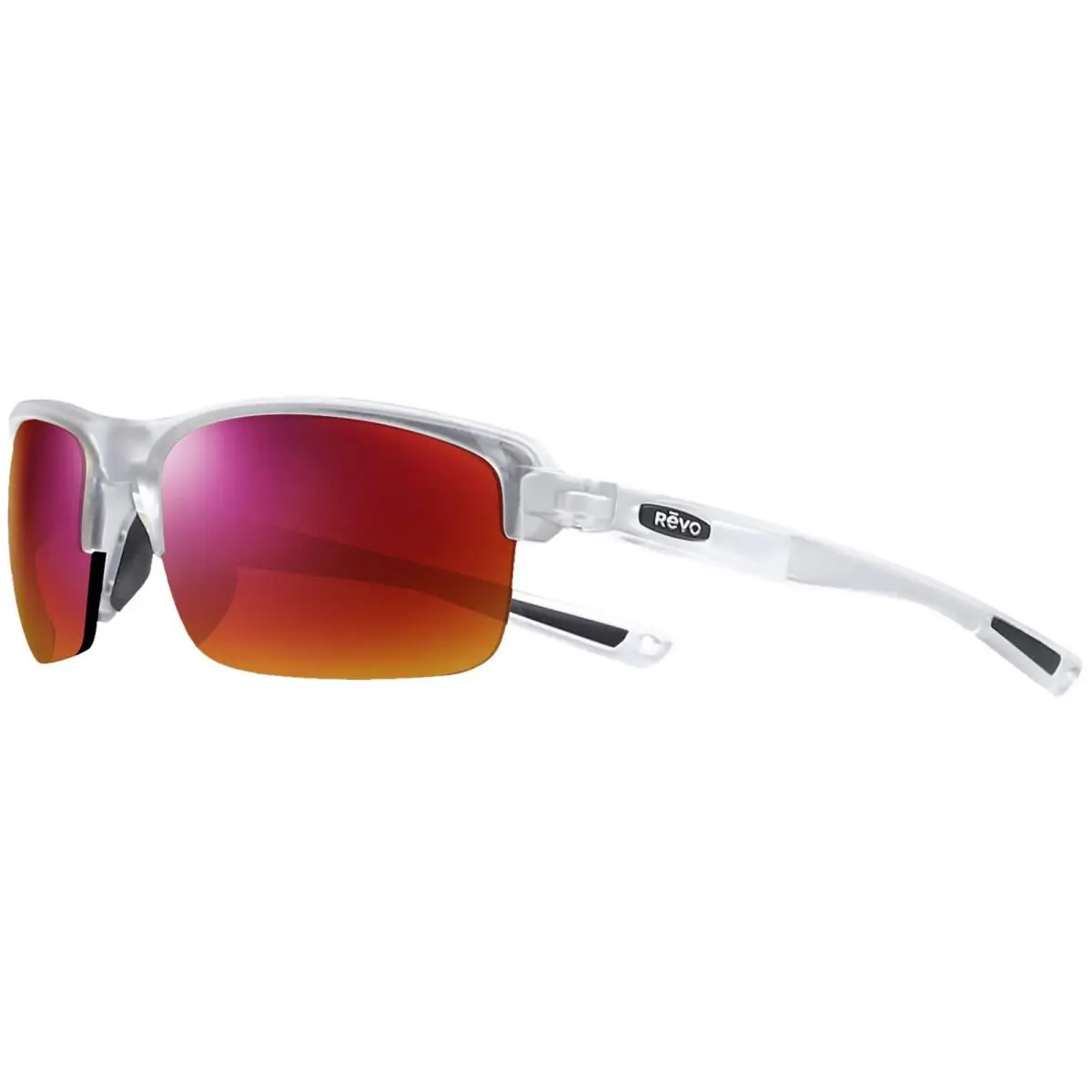 Revo Crux N Polarized Semi-rimless Wrap Sunglasses w/ Mirror Lens RE4066 Italy - Matte Crystal/Spectra (19SP), Frame: Select Variation