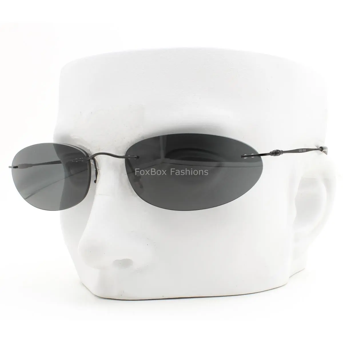 Rimless Sunglasses AR 1508-M 3001/87 Matte Black Gray Lens W/case by Giorgio Armani