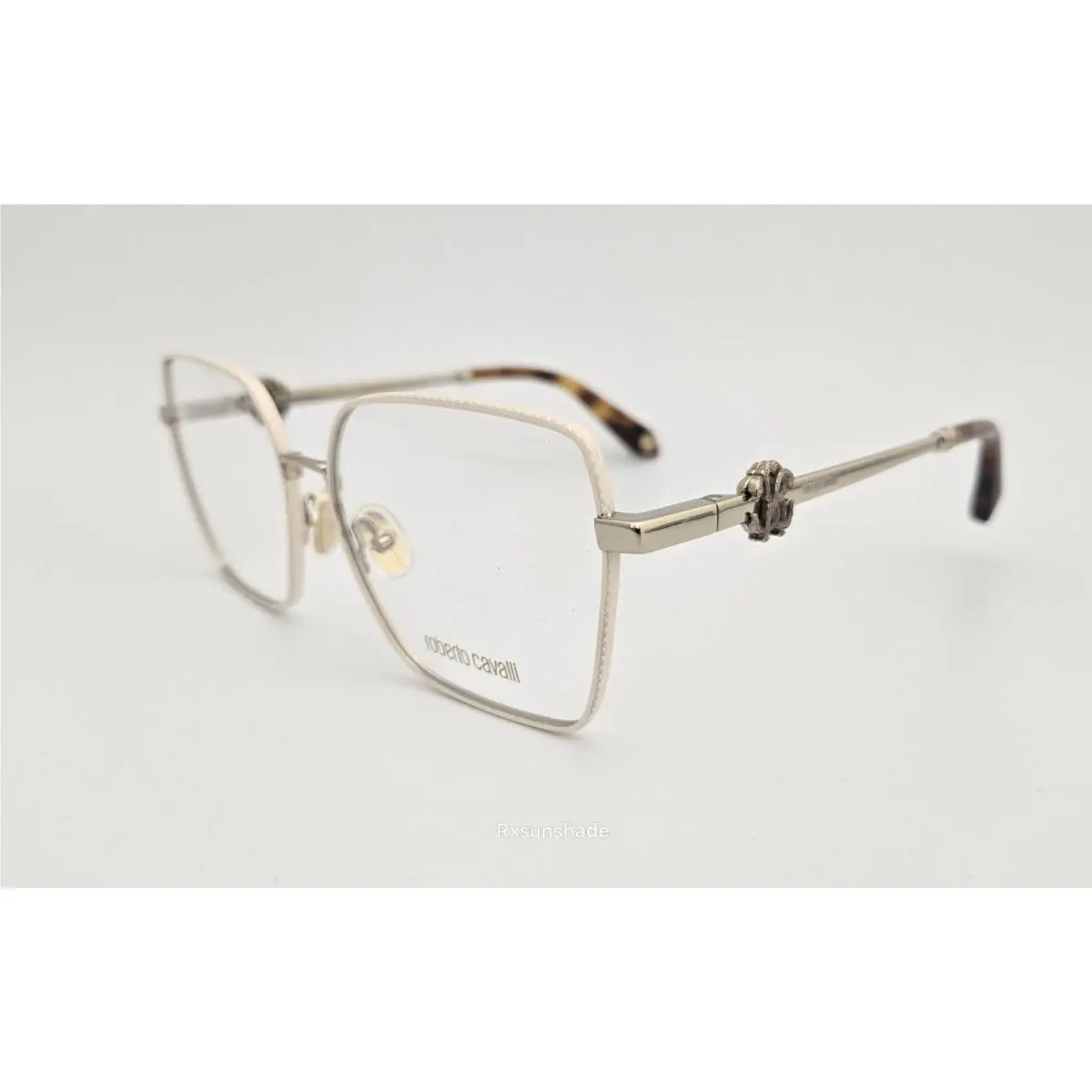 Roberto Cavalli Eyeglasses RC029 Color 0492 White Gold Size 57 Large Cat Eye