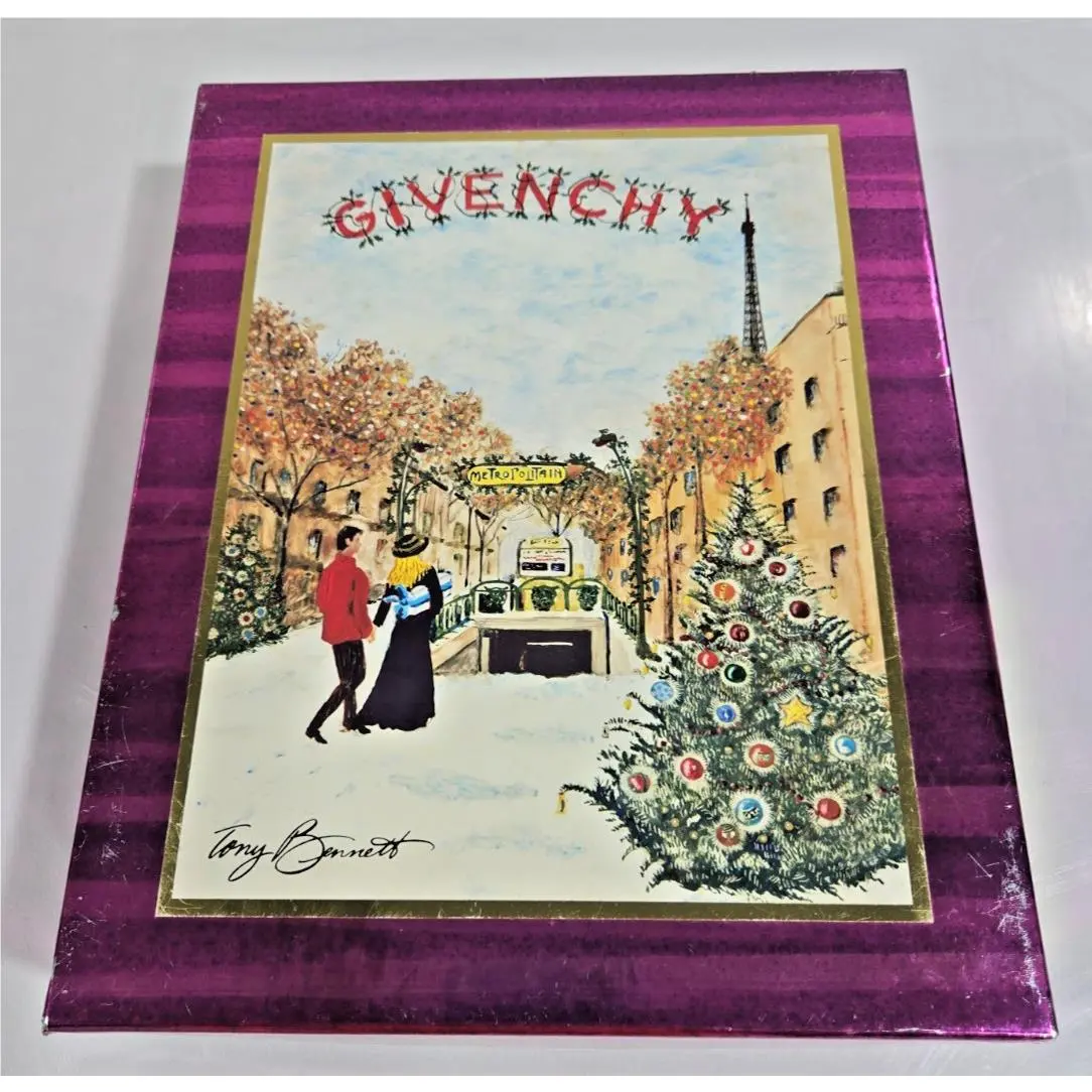 Vintage Givenchy Hot Couture Paris 4 Pc Christmas Gift Set Tony Bennett Art