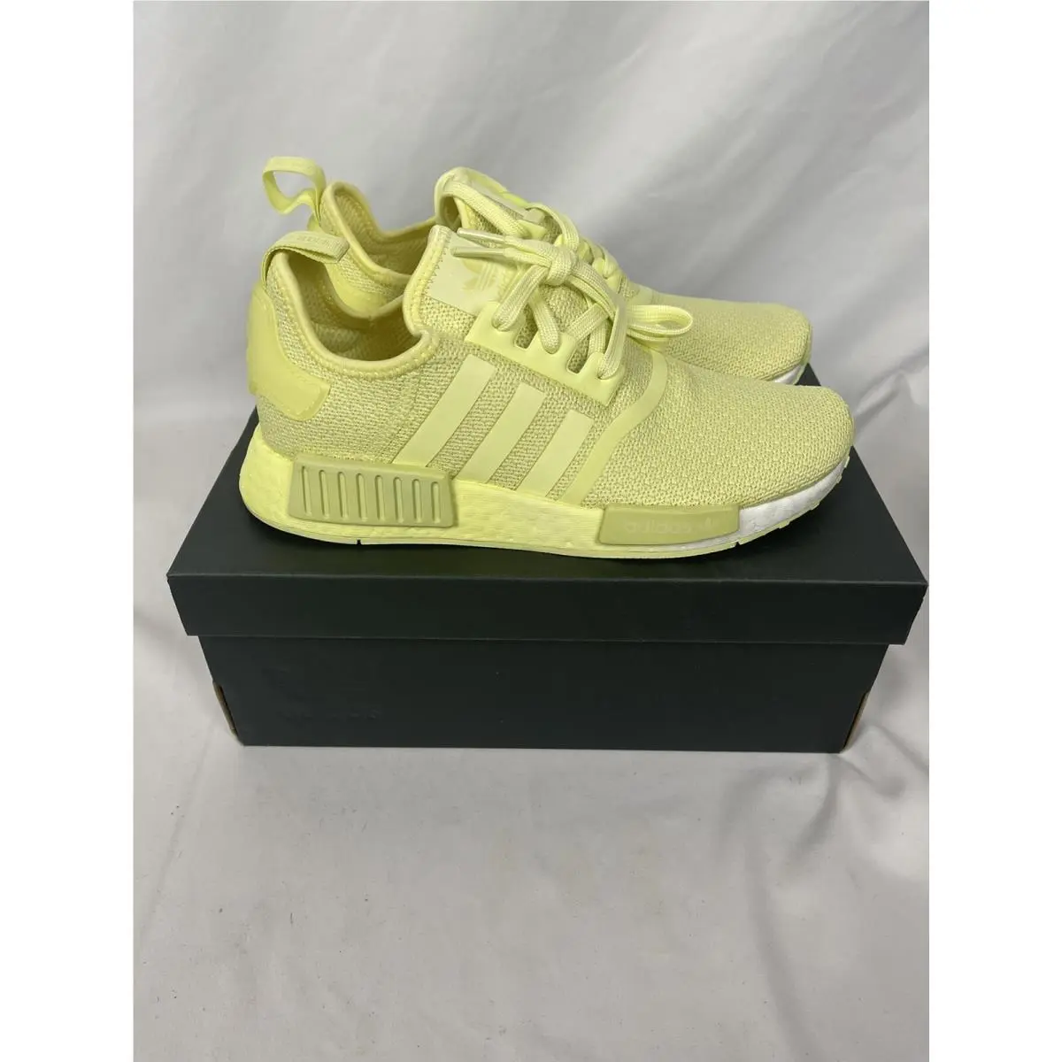 Adidas Nmd R1 Yellow Tint White Mesh Boost Running EF4277 Women`s Sz 10