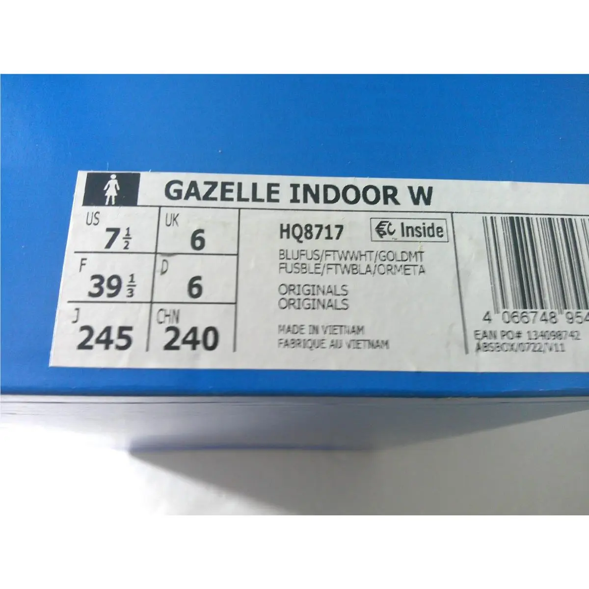 Adidas shoes - adidas Gazelle - Gazelle - HQ8717 - Blue, Manufacturer: Blue Fusion/Footwear White/Gold Metallic 1