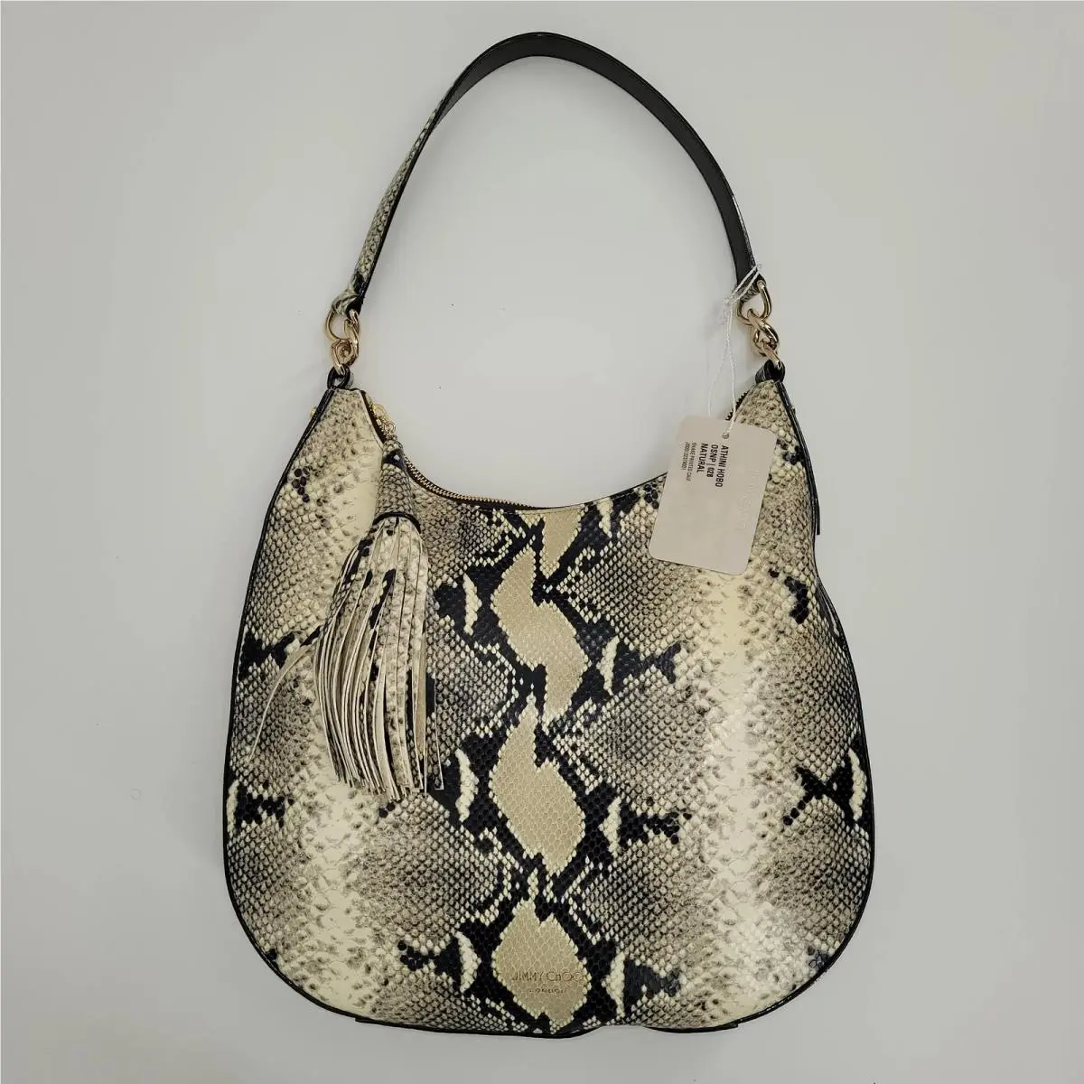 Women`s Athini Snake Print Calf Leather Hobo Bag by Jimmy Choo