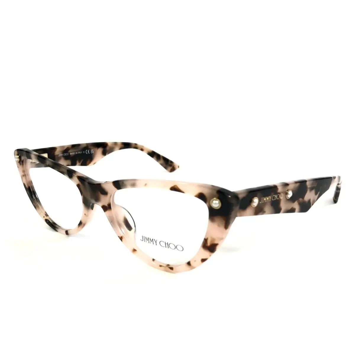 Eyeglasses Frames JC3044HU 5080 Pink Tortoise Pearls 52-17-140 by Jimmy Choo