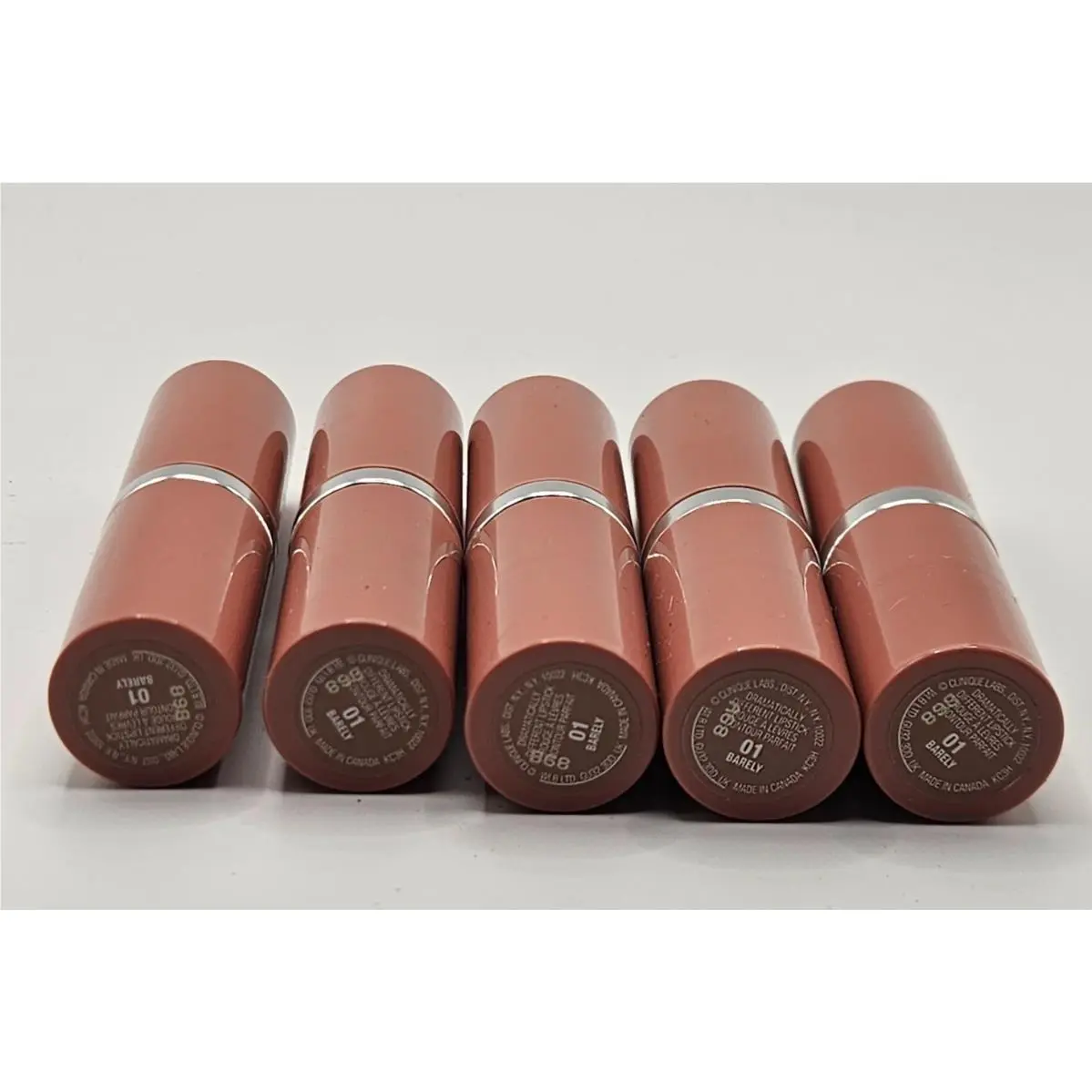 5x Clinique Dramatically Different Lipstick 01 Barely Full sz .10 oz/3g Ea. Nwob