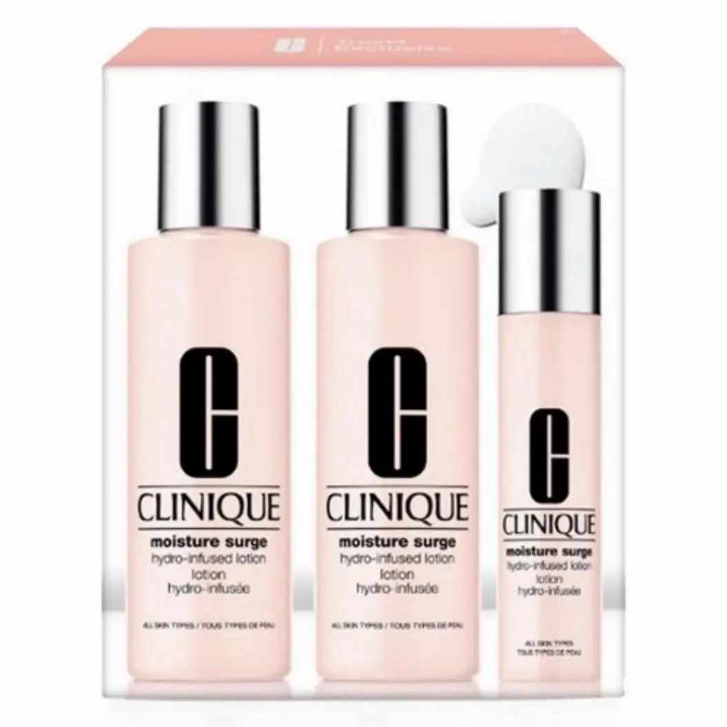 Clinique Moisture Surge Hydro-infused Lotion 3pc Set- Two Jumbo 400ml One 100ml