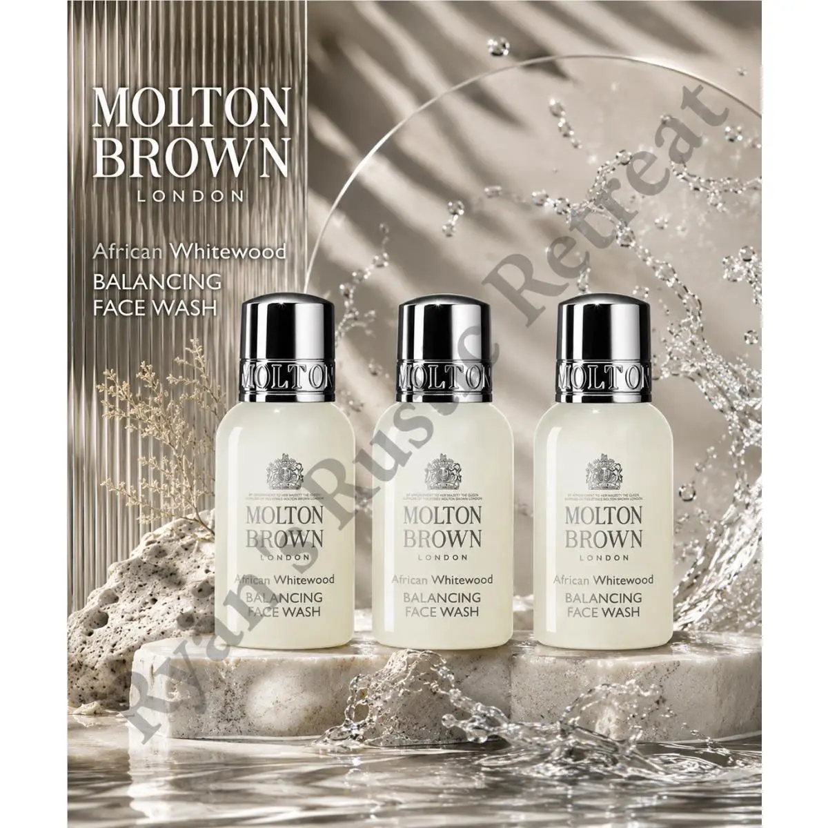Lot Of 3 - Molton Brown - African Whitewood Balancing Face Wash - 1 fl Oz/ 30 mL