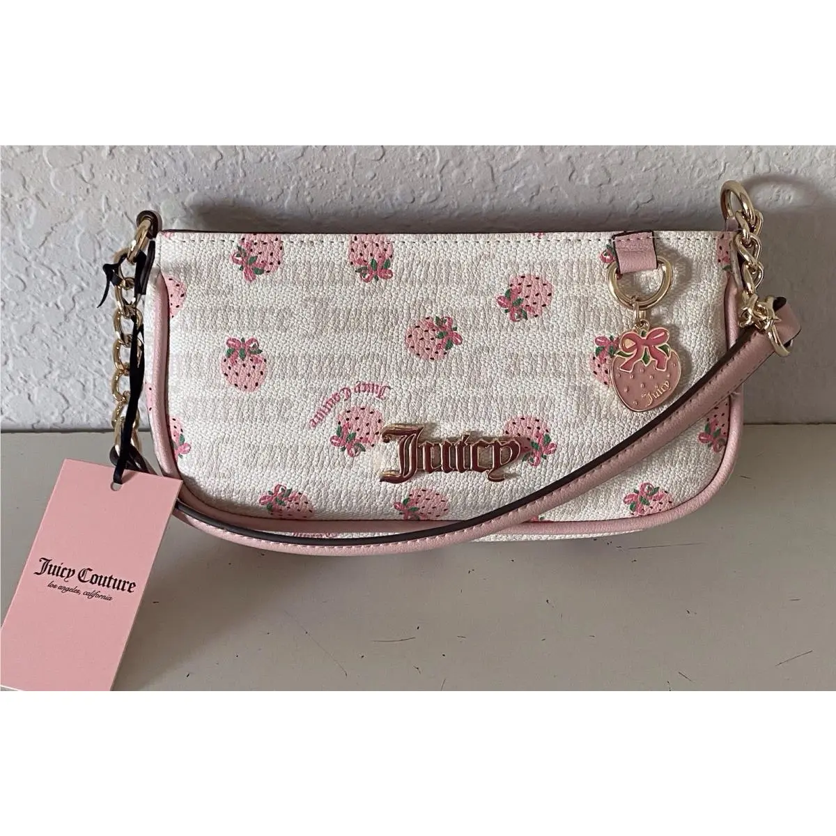 Berry Sweet Strawberry Shoulder Bag Purse Angel Crystal Pink by Juicy Couture