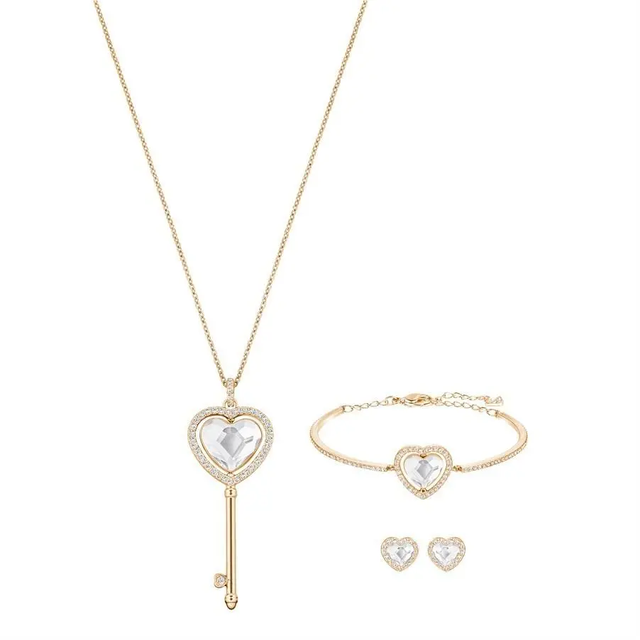 Swarovski Engaged 3-Piece Heart Key Jewelry Set 5281039