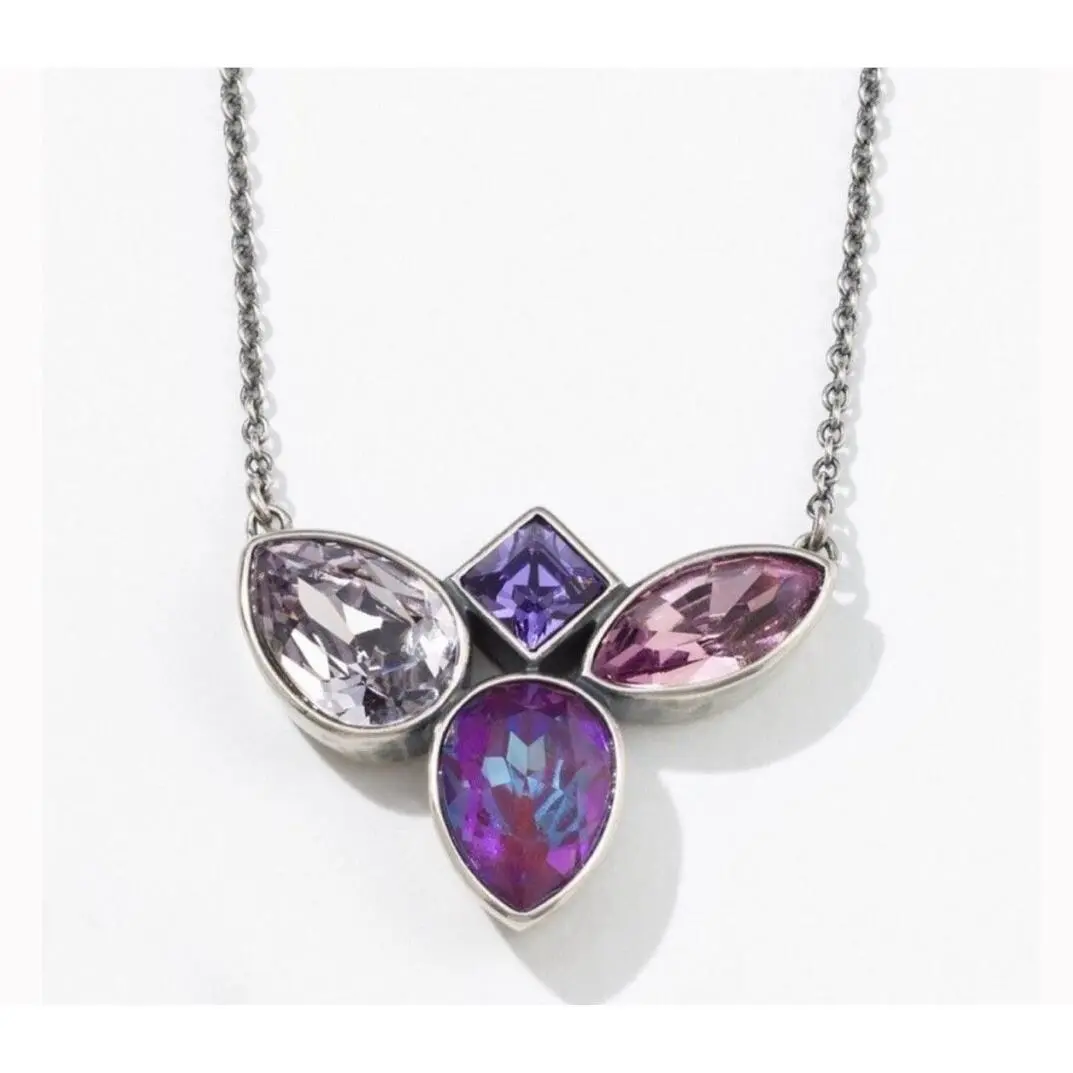 Crystal by Swarovski Mulled Necklace Oxidized Silver Plating