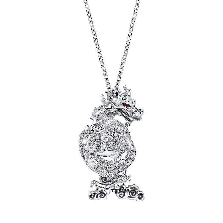 Swarovski Scs 2012 Jubilee Edition Dragon Pendant Necklace Silver 1124113