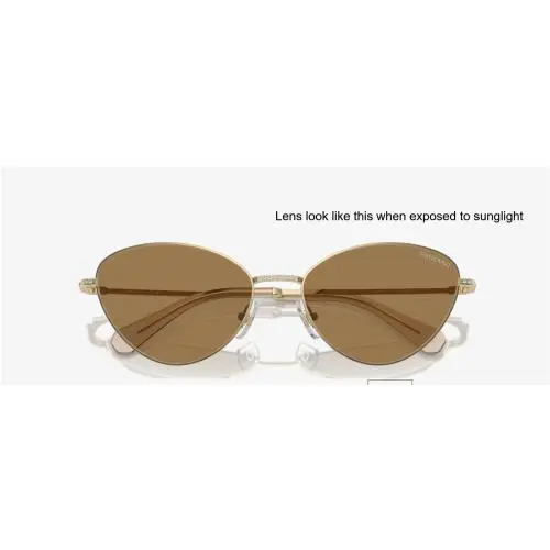 Swarovski Sunglasses SK 7014 4013M4 Pale Gold Clear Crystals Photochromic W/case