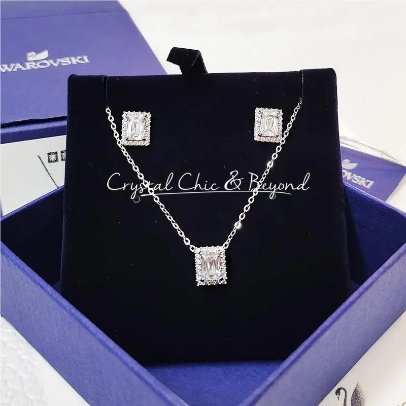 Swarovski Angelic Set Rectangular Cut White Rhodium Plated 5579842