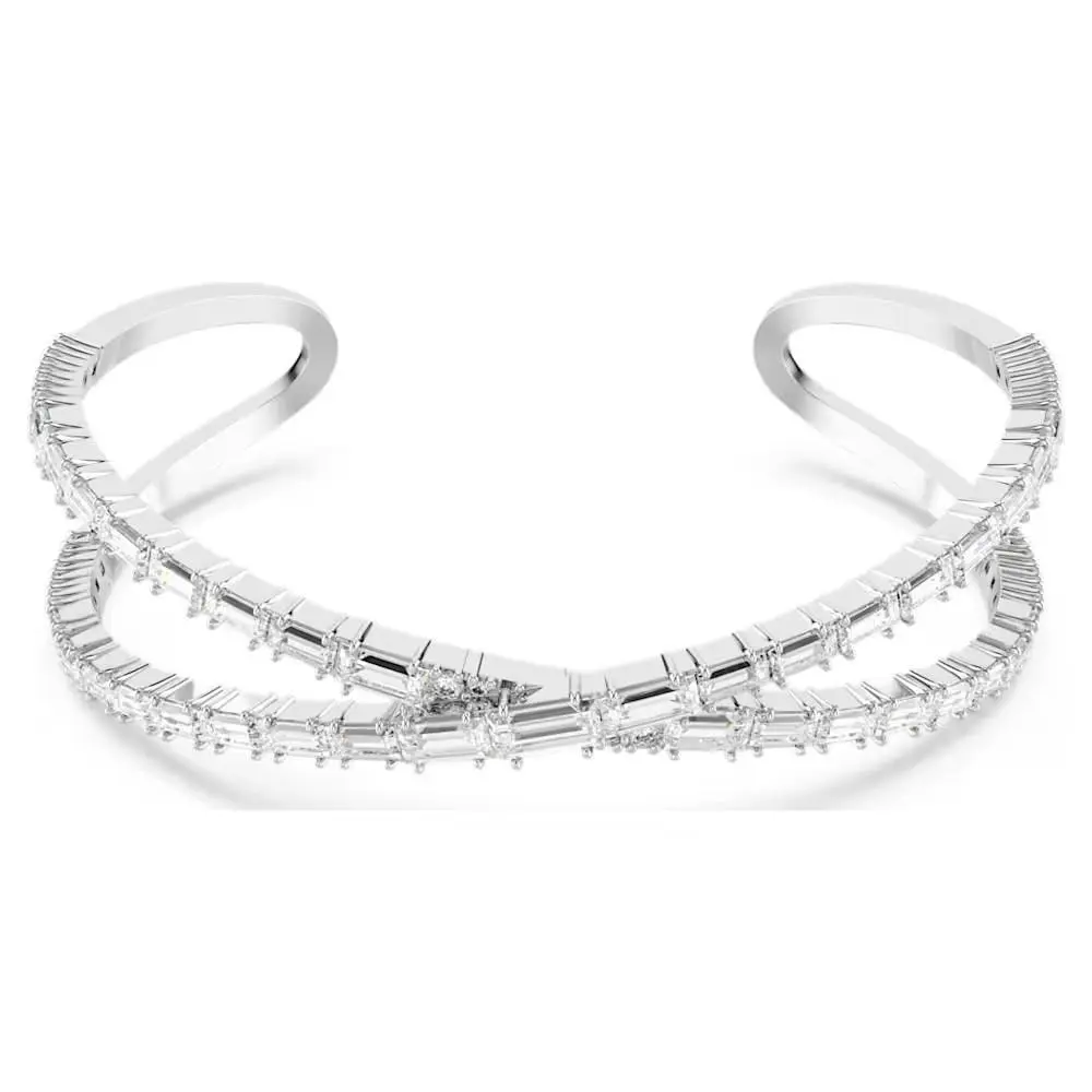 Swarovski Hyperbola Cuff 5677627 Women`s Bracelet Silver Metal Clear Stones