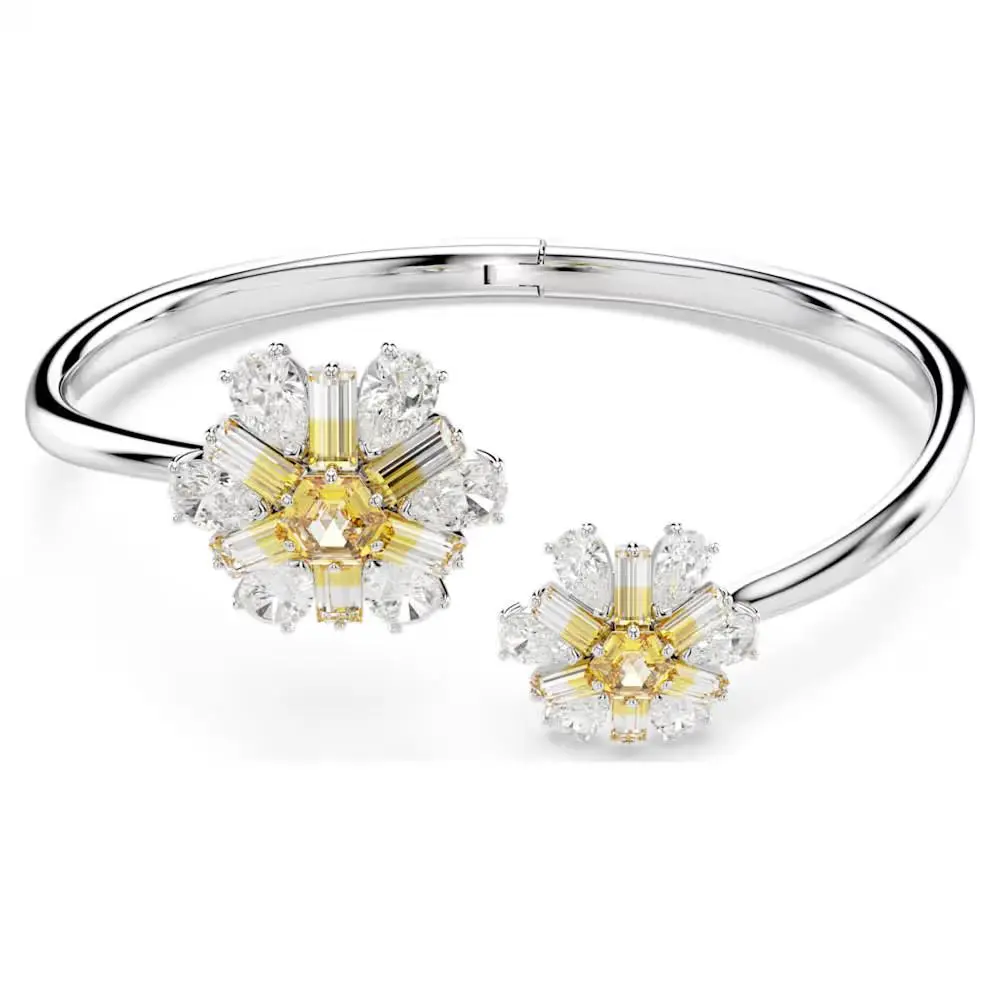 Swarovski Idyllia Bangle 5679938 Silver Rhodium-plated Flower-motif