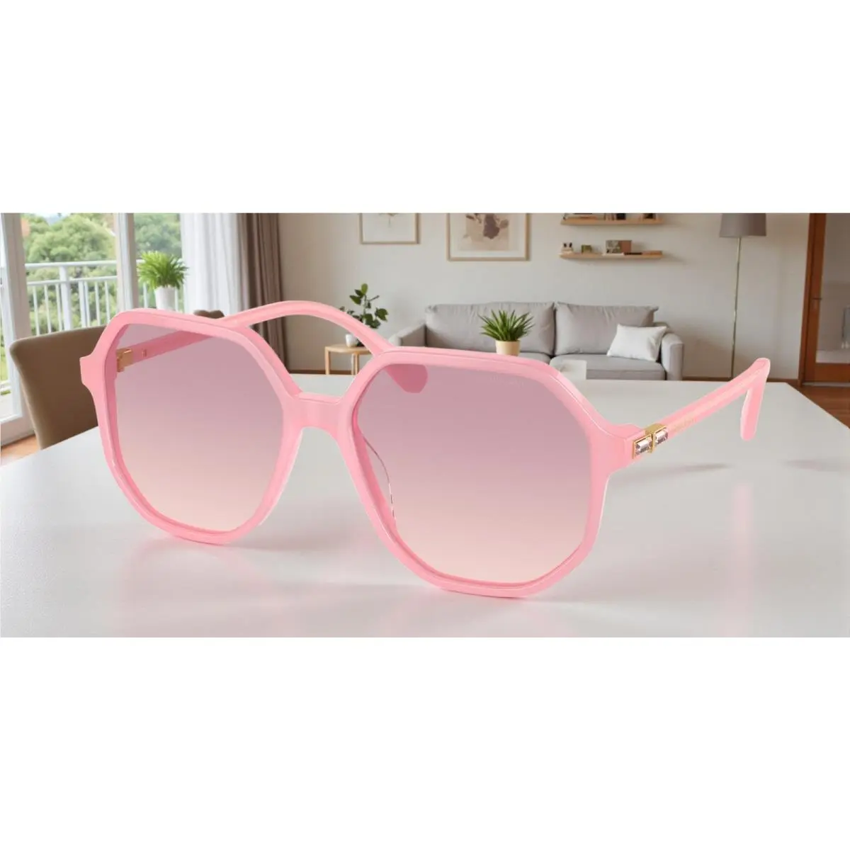 Swarovski SK6003 200168 Opaline Pink Brown Grad Violet 57 mm Women`s Sunglasses