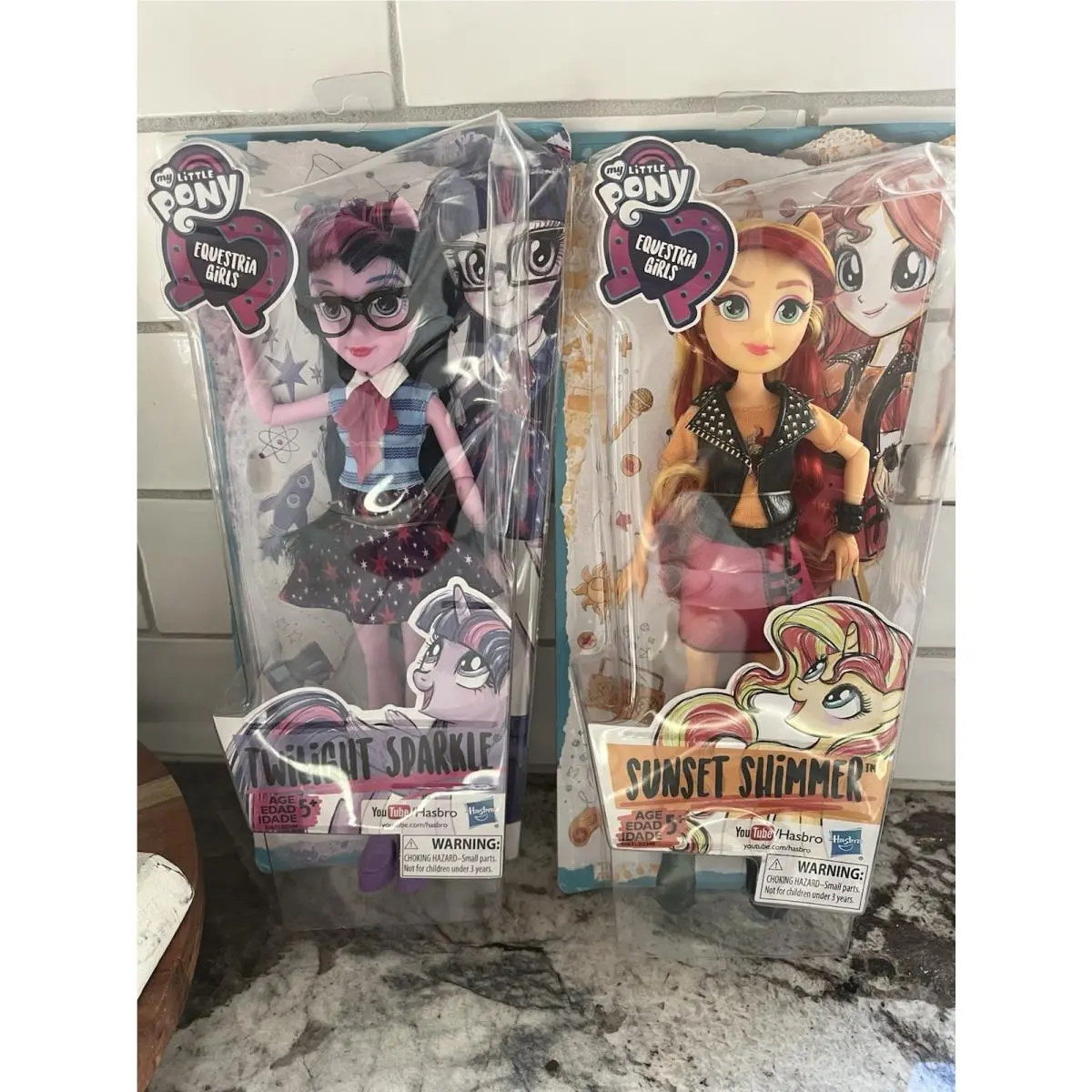 My Little Pony Equestria Girls Sunset Shimmer Twilight Sparkle Doll Dented Box