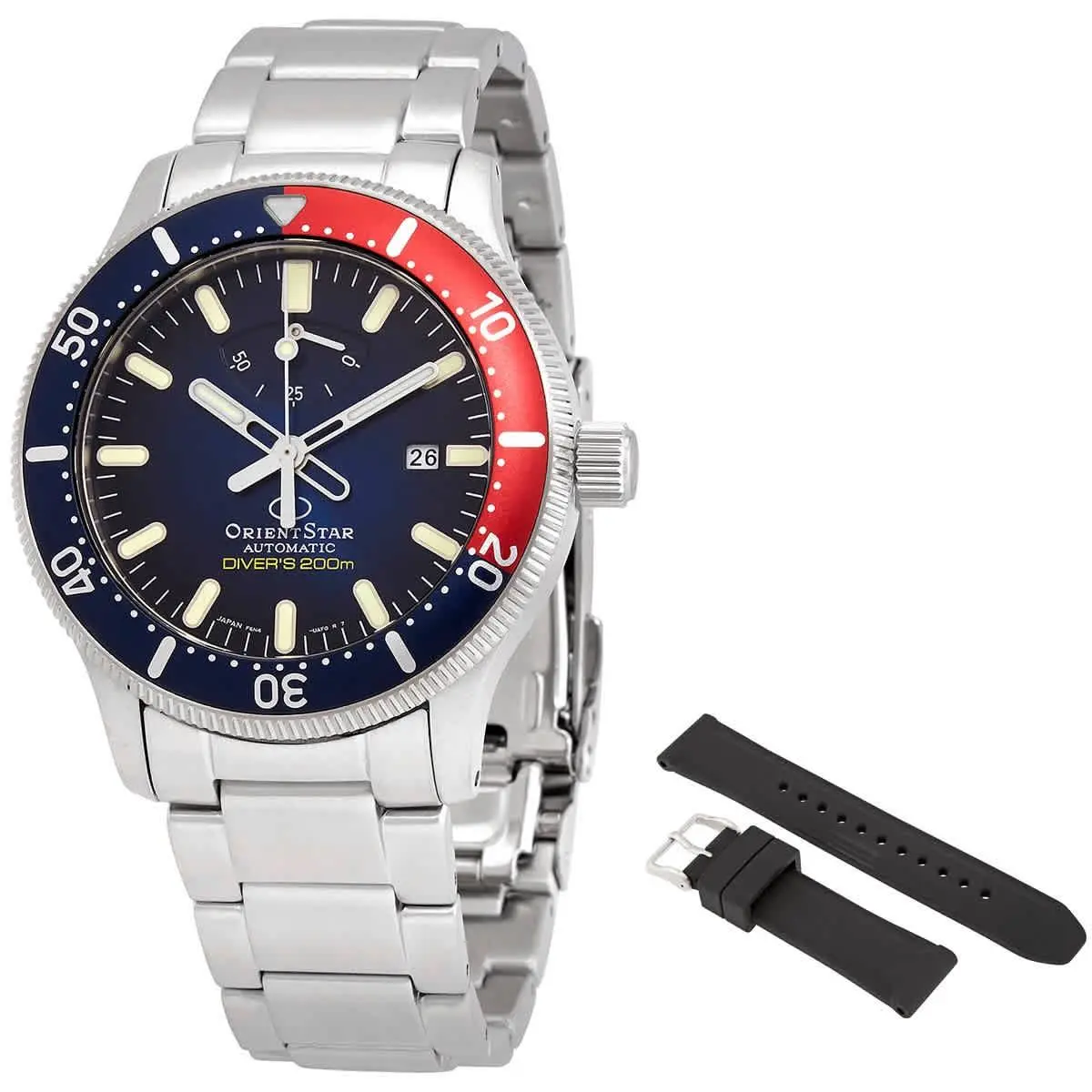 Orient Star Automatic Diver`s 200 Meters Blue Dial Pepsi Bezel Men`s