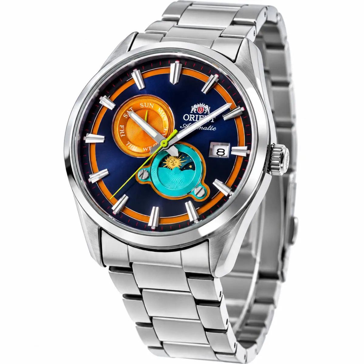 Day Night Date Automatic Sapphire Crystal Men`s Watch RN-AK0316L by Orient
