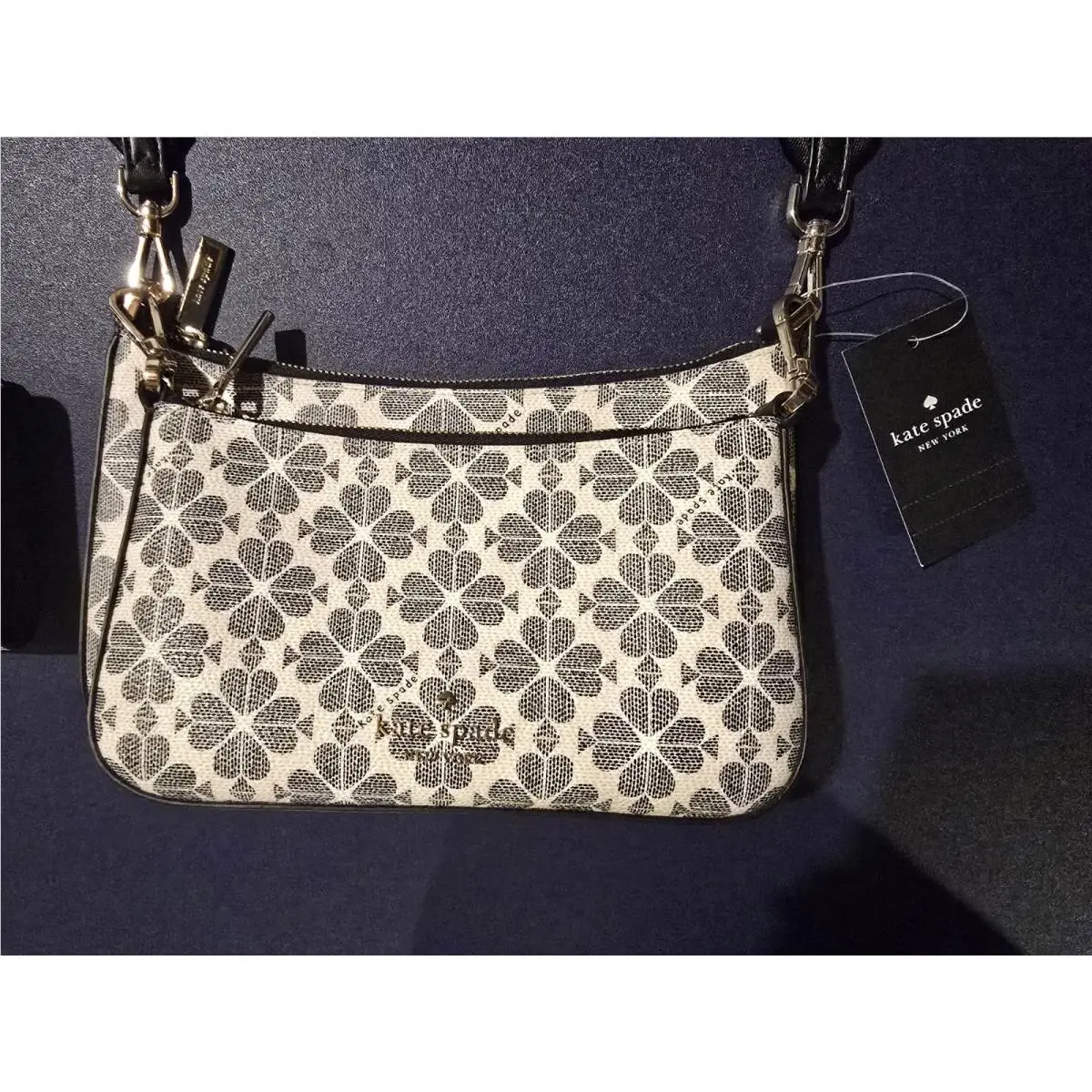 Signature Flower Crossbody Duet Black Cream by Kate Spade