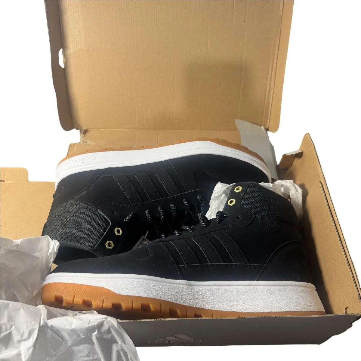 Frozetic Mid FW3234 Men`s 10.5 Black Gum Sneaker Boots by Adidas