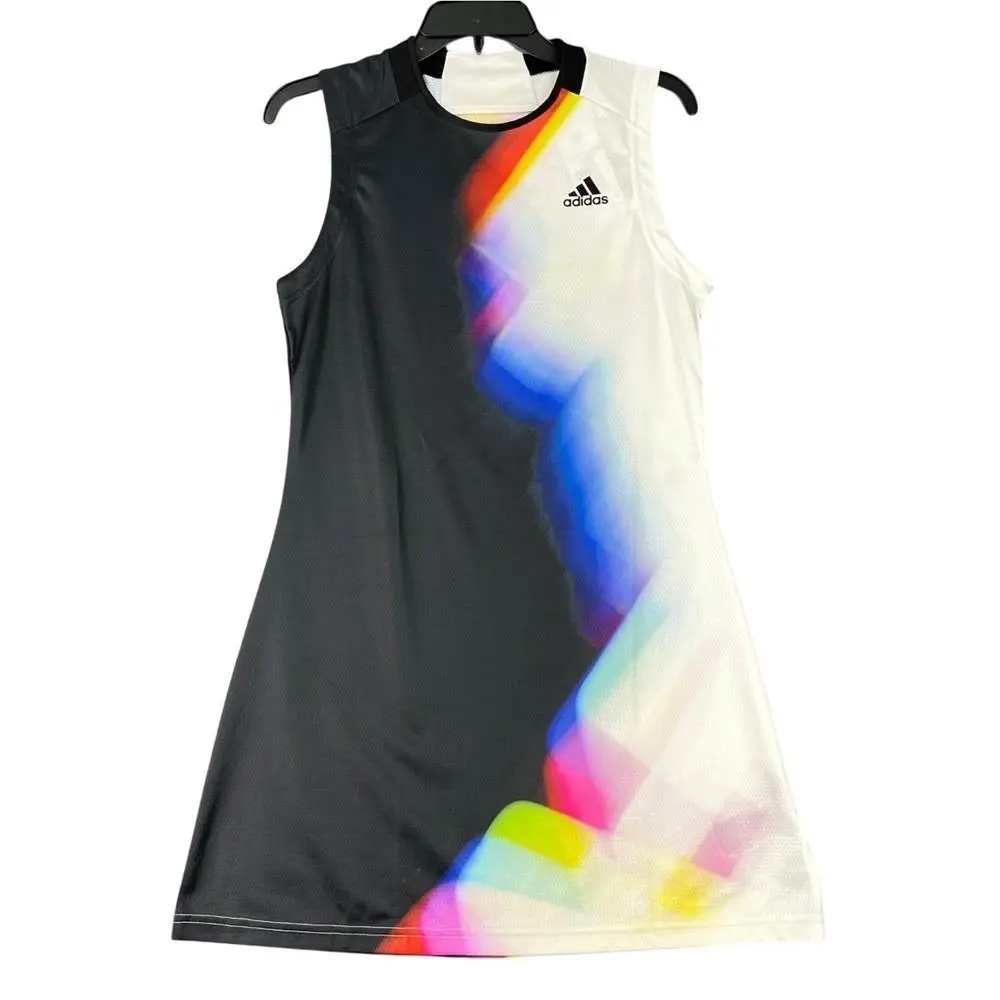 Tennis WC Dress Womens M Black White Rainbow Golf Performance Athletic by Adidas