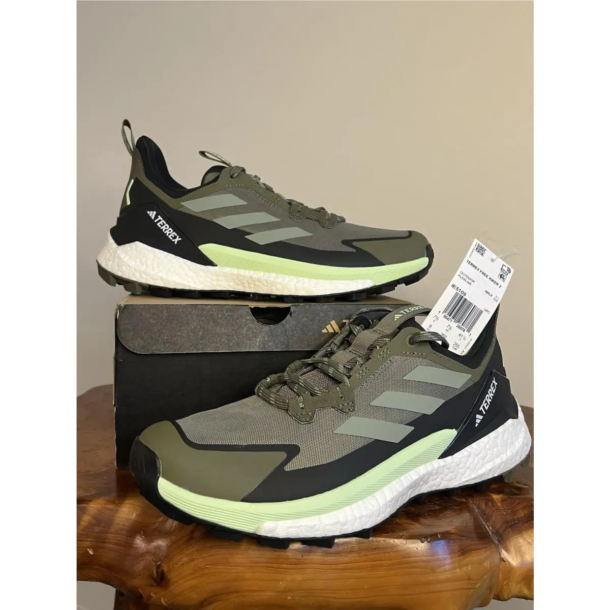 Terrex Free Hiker 2.0 Low Hiking Shoes Men’s Size 8 Olive by Adidas