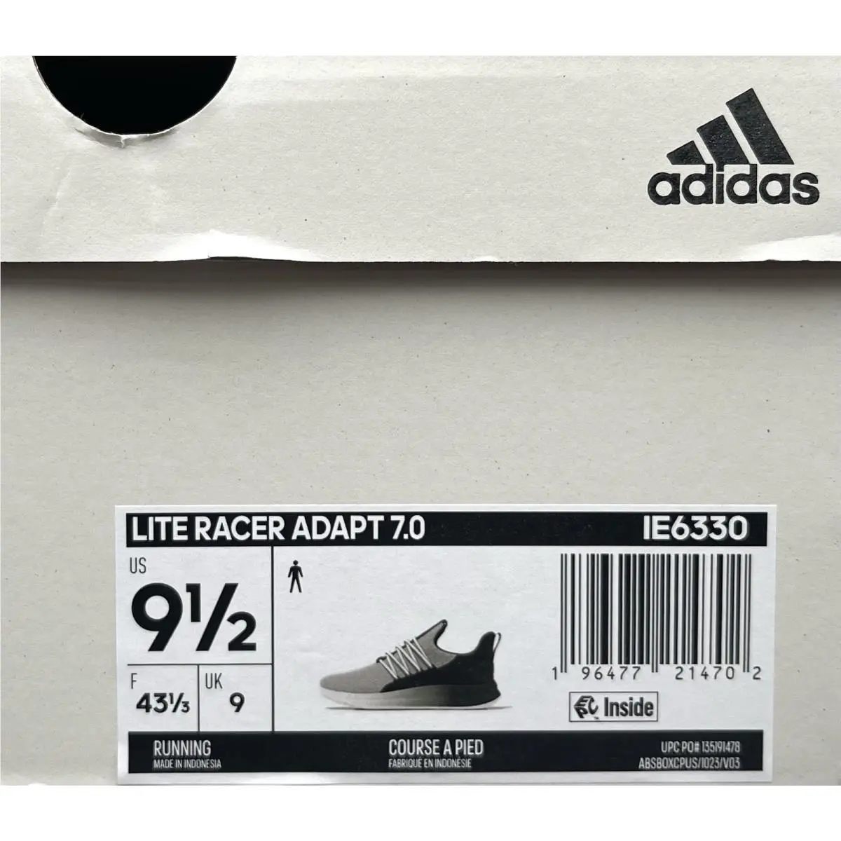 Adidas shoes - adidas Lite Racer Adapt - Lite Racer Adapt - White/Black/Gray (UPC: 196477214702) 8