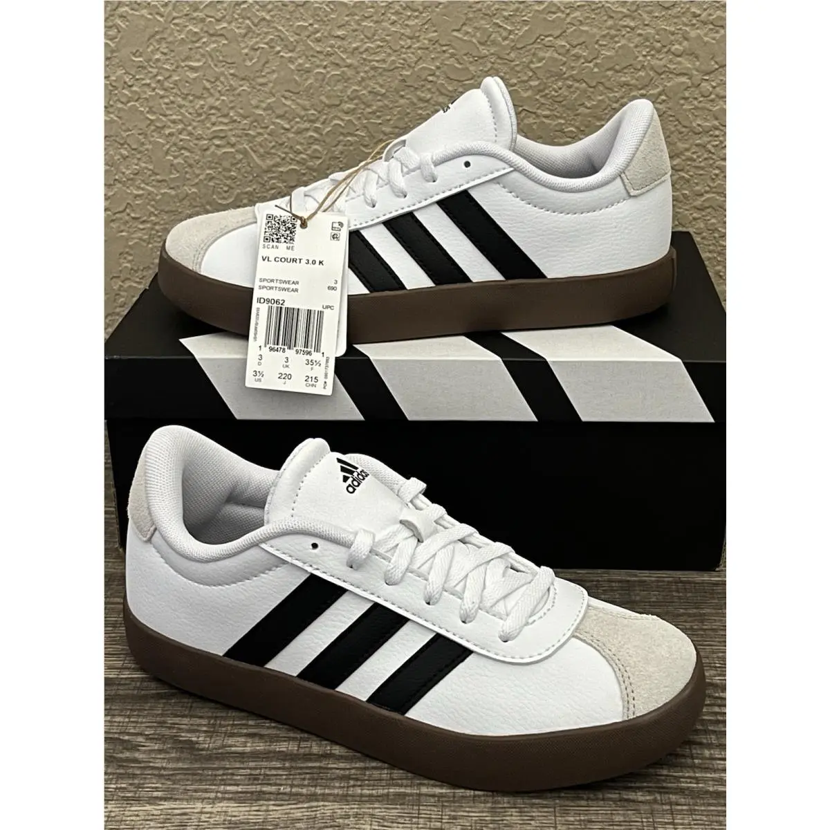 VL Court Low Shoes Kids Size-3.5 by Adidas