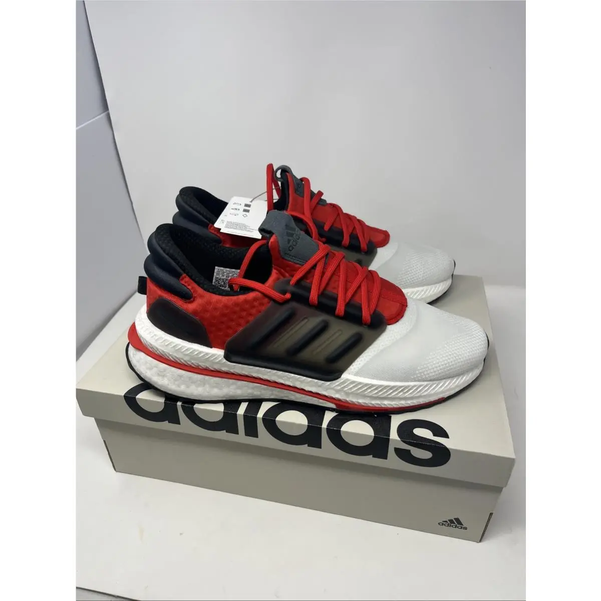X_plr Boost White Vivid Red Shoes Mens Size 11.5 ID9433 by Adidas