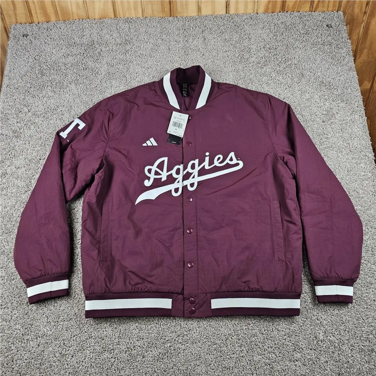 Texas A M Aggies Coaches Jacket Size XL Mens Embroidered Script by Adidas