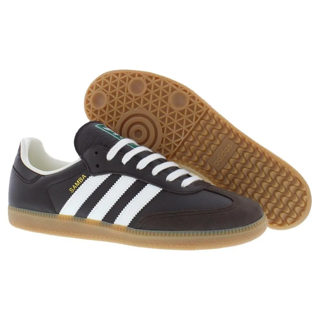 Adidas Samba Leather Mens Shoes Size 11.5 Color: Dark Brown/off White/gum 4