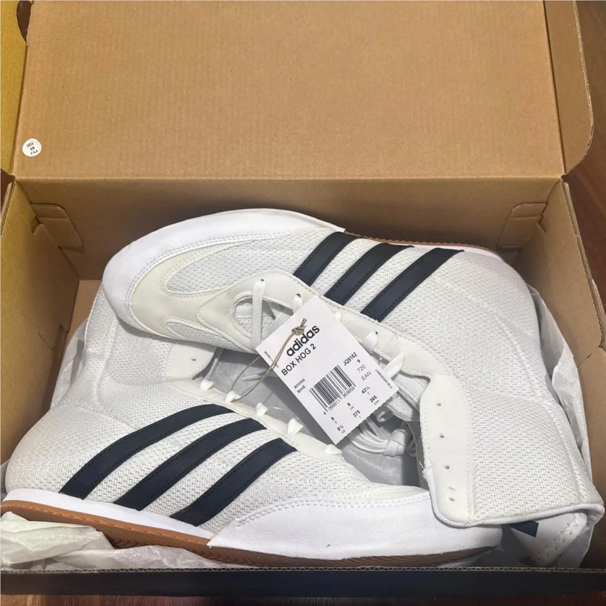 Box Hog 2.0 White Size 9-1/2 New by Adidas