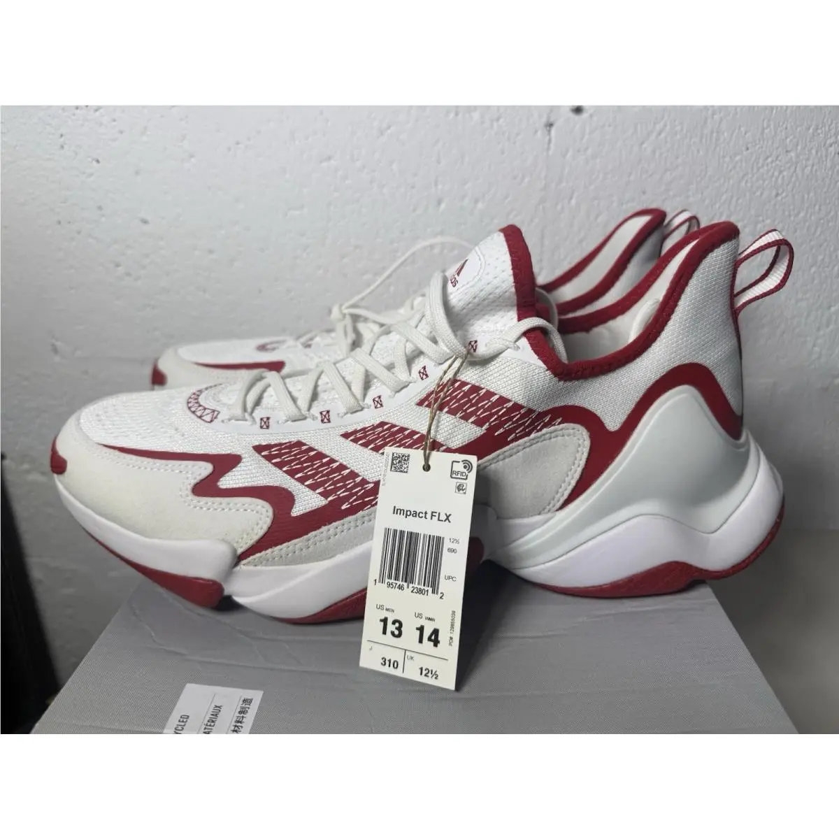 Impact Flx Men’s Size 13 Red / White Training Athletic Sneaker GV6768 by Adidas