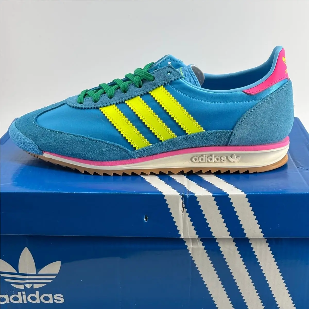SL 72 OG W Womens 6 Blue Yellow Pink JI0196 Retro Sneakers by Adidas