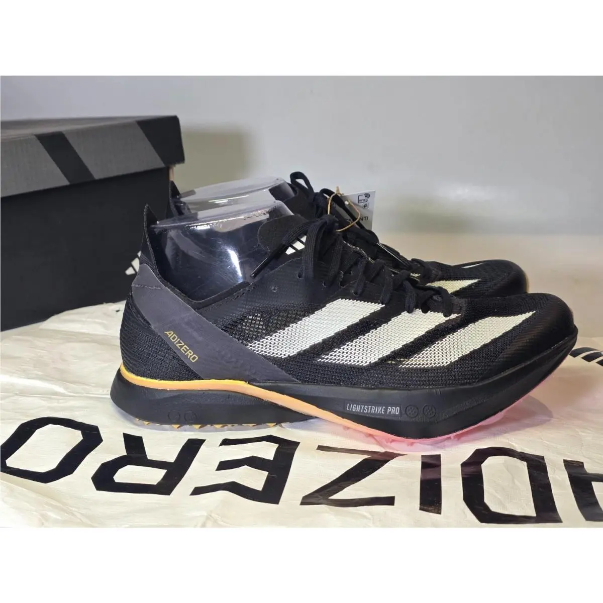 Adidas Adizero Avanti Men`s Cleats Size 6 Women`s 7 Black White Spikes Shoes
