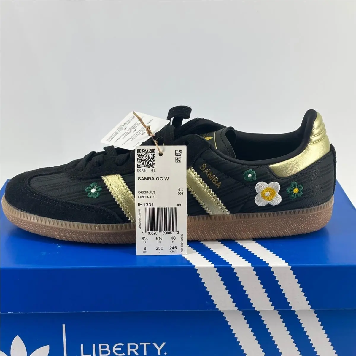 Adidas Samba OG W Liberty London Women 8 Black Gold Floral IH1331