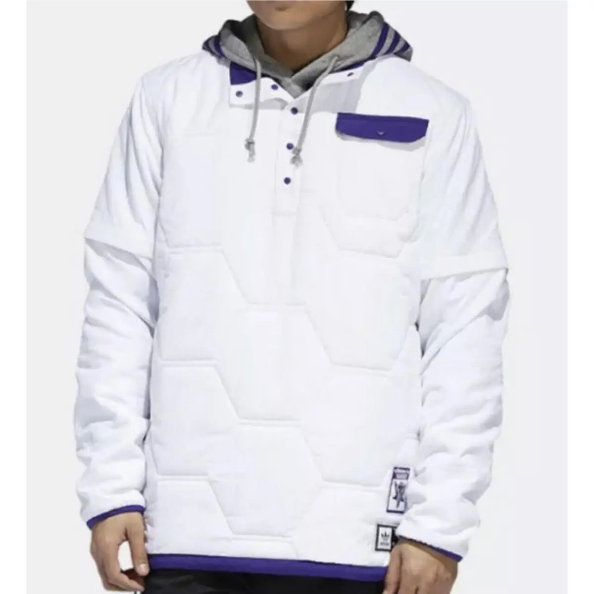Adidas clothing - Adidas X Hardies Quilted Jacket - White, Purple (UPC: 192617922315) 0