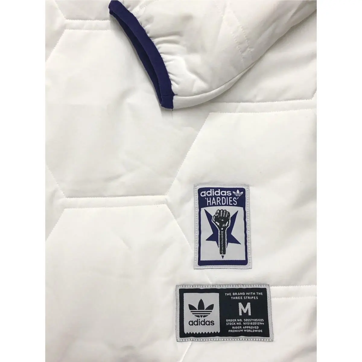 Adidas clothing - Adidas X Hardies Quilted Jacket - White, Purple (UPC: 192617922315) 2