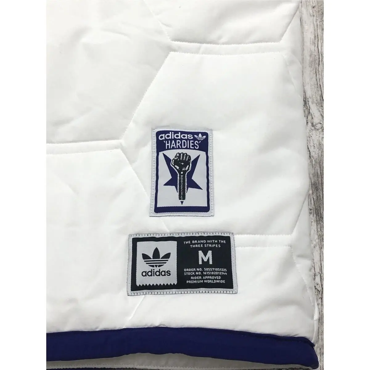Adidas clothing - Adidas X Hardies Quilted Jacket - White, Purple (UPC: 192617922315) 1