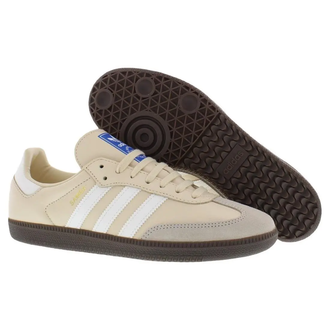Adidas Samba Leather Mens Shoes Size 8.5 Color: Sand Strata/core White/gum 5 - Sand Strata/Core White/Gum 5, Main: Off-White