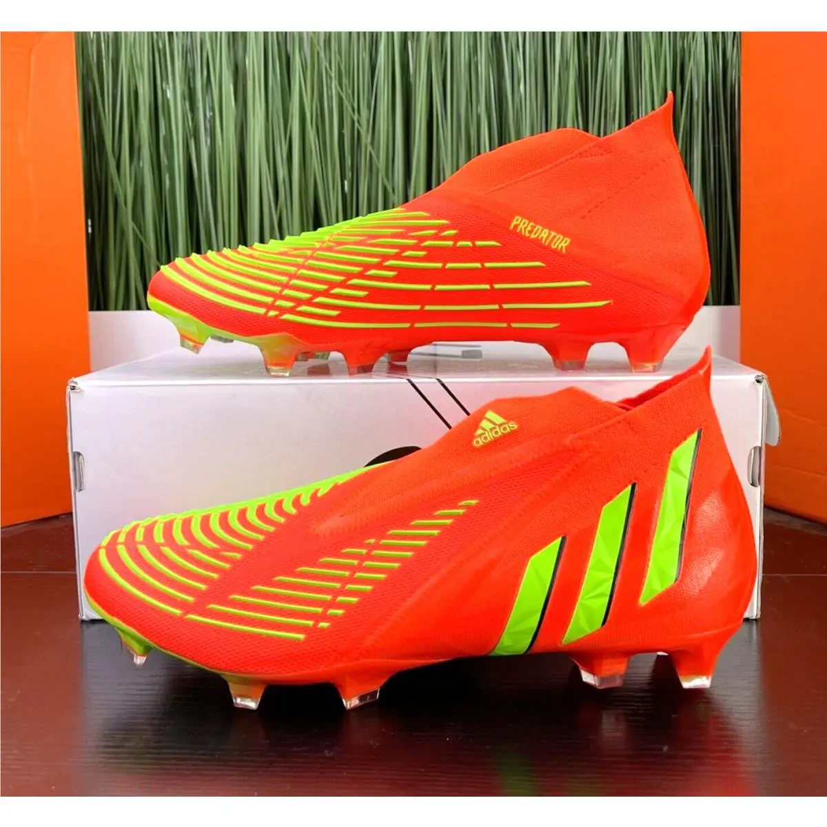 Predator Edge + FG Nby Mens Soccer Cleats Solar Red GW1039 Size 10.5 by Adidas