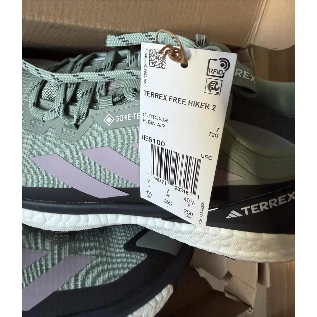Adidas shoes - Terrex Free Hiker 2 Low Gtx - IE5100 - Green, Purple, White, Black (UPC: 196471233181) 1